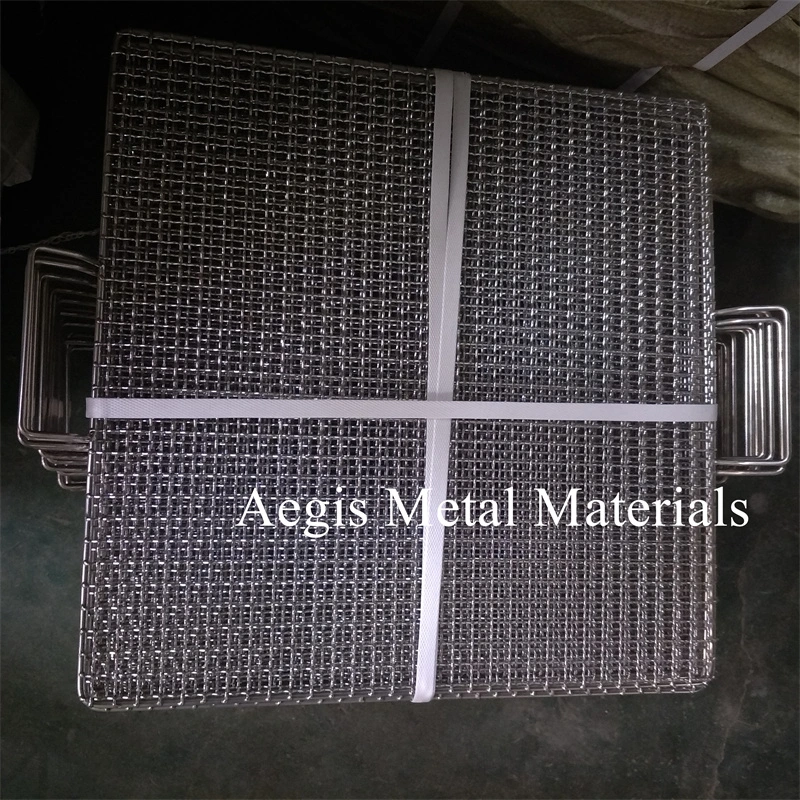 Food Grade 304 Stainless Steel Crimped Square Barbecue Wire Mesh