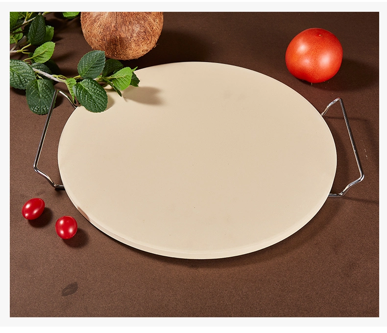 Round Shape Cordierite Baking Pan for Pizza Steak Stone with Food Standard Certification