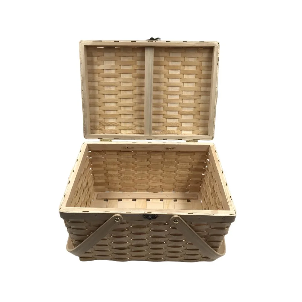 2023 Bread Fruits Basket Kitchen Storage Wood Camping Picnic Basket