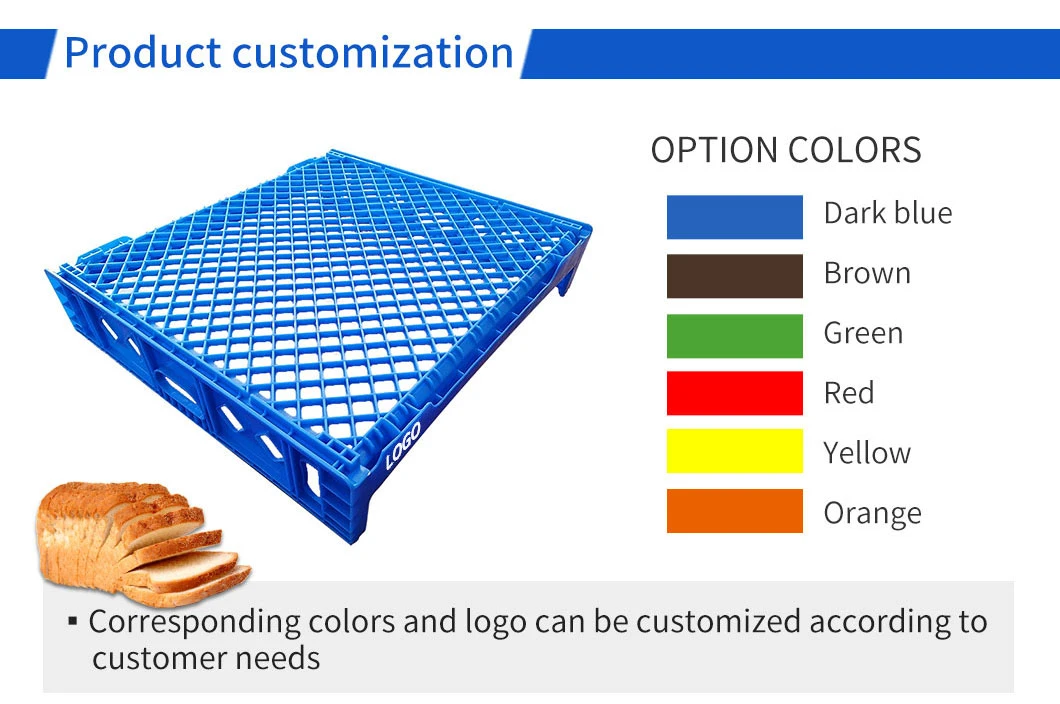 Lightweight Perforated Stackable Bread Crate Box to Transport Soft Baked Goods Basket