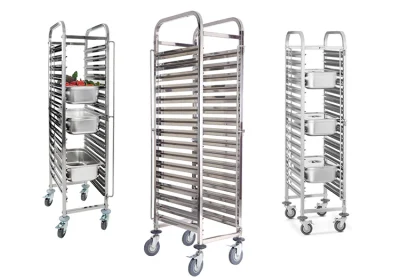 Professional Durable Quality OEM Stainless Steel Bakery Pans Trays Rotary Oven Use Baking Proofing Trolley Rack