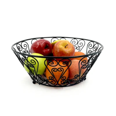 Basic Fruit Bowl Vegetable Snacks Metal Wire Banana Hanger Basket Storage 2 Tier Metal Fruit Basket for Kitchen Counter