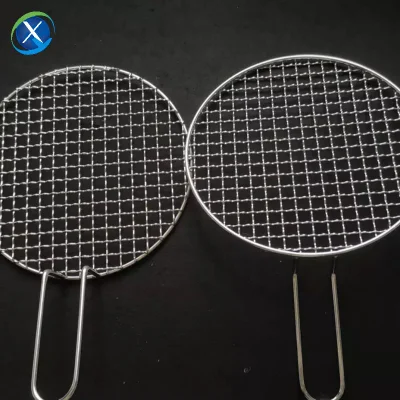 Welded/ Woven Handle Stainless Steel Crimped Wire Mesh Barbecue Wire Mesh Customized