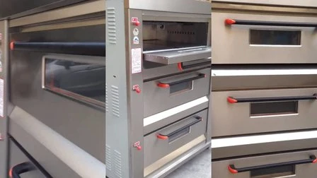 Bakery Equipment 2-Deck 4-Tray Gas Pizza Oven Baking Machine Food Machinery Food Bakery Kitchen Equipment