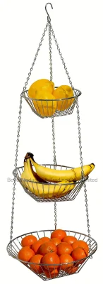 Steel Chain Wire Mesh Hanging Fruit Basket