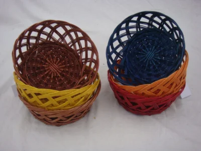 Lovely Round Shape PP Ratan Wicker Bread Basket